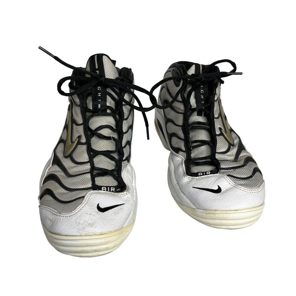 Nike Air Flight Determination Sneakers Mens Size 12.5 Lace Up White Black Rare - Picture 3 of 16